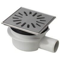 Bodenablauf | 150 x 150 mm | Edelstahl 304 | horizontale Verbindung | 0,70 l/s
