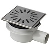 HorecaTraders Floor drain | 150 x 150 mm | stainless steel 304 | horizontal connection | 0.70 l/s