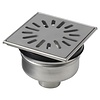 Aquaberg Vloerput | 150 x 150 mm | RVS 304 | verticale aansluiting  | 1,00 l/s
