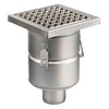 HorecaTraders Floor well | 200x200mm | stainless steel 304 | vertical connection | 3.70 l/s