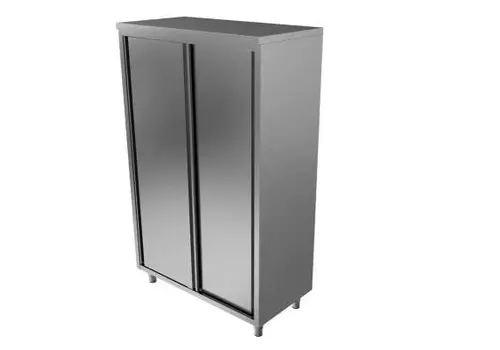  HorecaTraders Garde-manger en acier inoxydable HorecaTraders avec portes coulissantes | 60x60x(H)180cm 