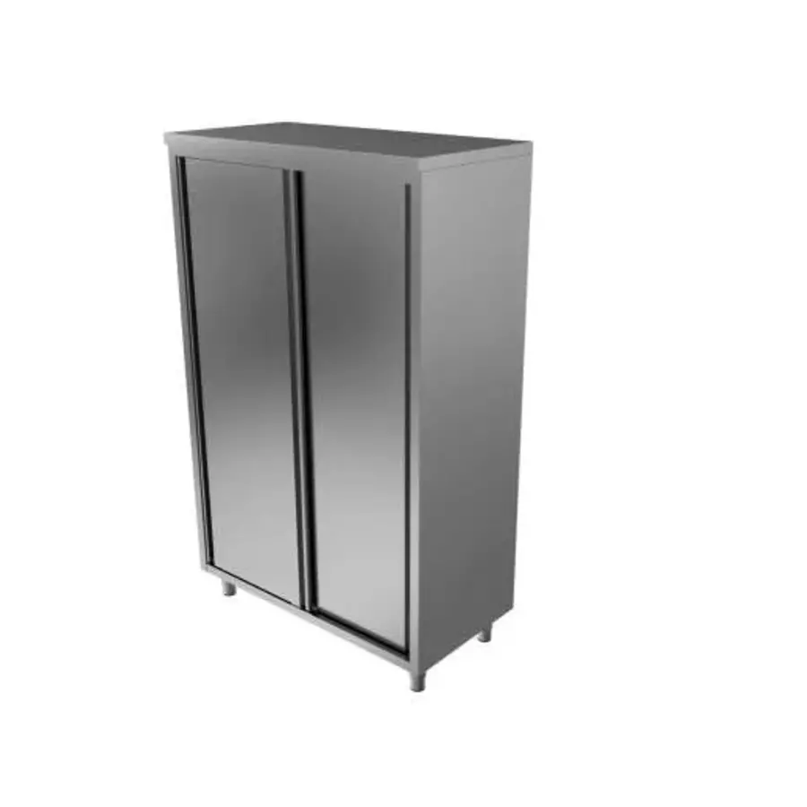 Garde-manger en acier inoxydable HorecaTraders avec portes coulissantes | 60x60x(H)180cm