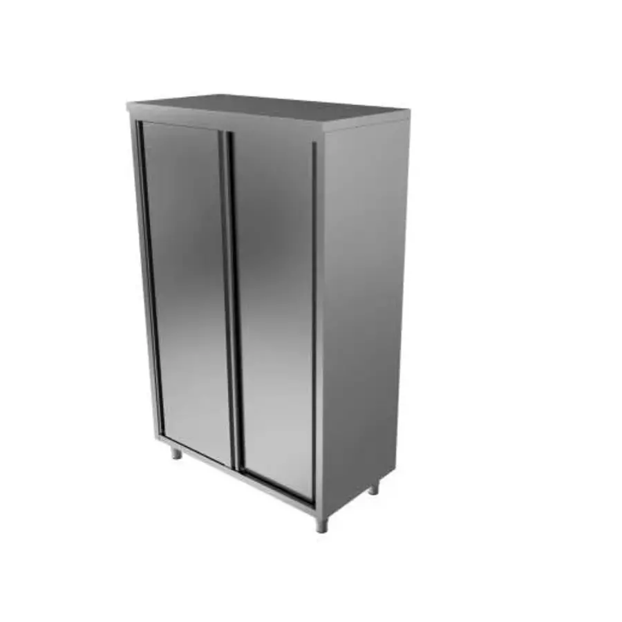 HorecaTraders stainless steel pantry with sliding doors | 60x60x(H)180cm