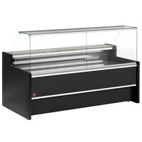 Ventilated refrigerated display counter - with straight front glass 90° with reserve