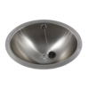 HorecaTraders Built-in sink Oval Bowl: W 450 x D 345 x H 152 mm | Satin sheen