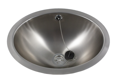  HorecaTraders Built-in sink Oval Bowl: W 450 x D 345 x H 152 mm | Satin sheen 