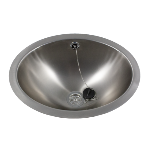  HorecaTraders Built-in sink Oval Bowl: W 450 x D 345 x H 152 mm | Satin sheen 