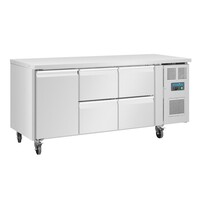 Polar U-Serie Kühlwerkbank 1 Tür 4 Schubladen 358 Liter