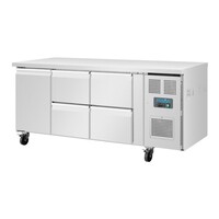 Polar U-serie koelwerkbank 1 deur 4 lades 358 liter