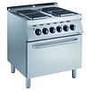 HorecaTraders Pro 700 electric stove with oven | 4 hotplates | 400V