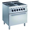 HorecaTraders Pro 700 fornuis elektrisch  met oven | 4 kookplaten | 400V