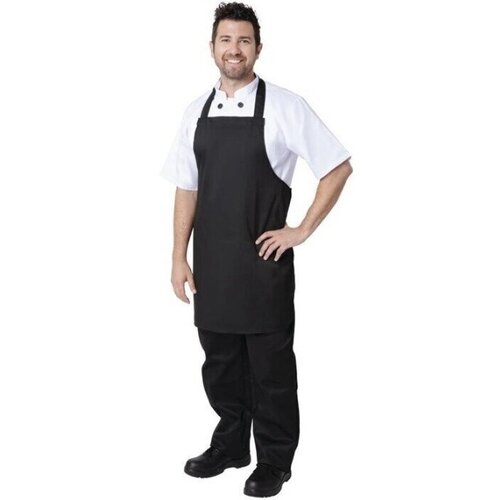  HorecaTraders Black polycotton halter apron 66(w) x 80(l)cm (2 pieces) 