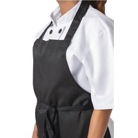 Tablier licou en polycoton noir 66(l) x 80(l)cm (2 pièces)