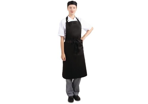  HorecaTraders Tablier dos nu polycoton noir 71,1(l)x96,5(l)cm 