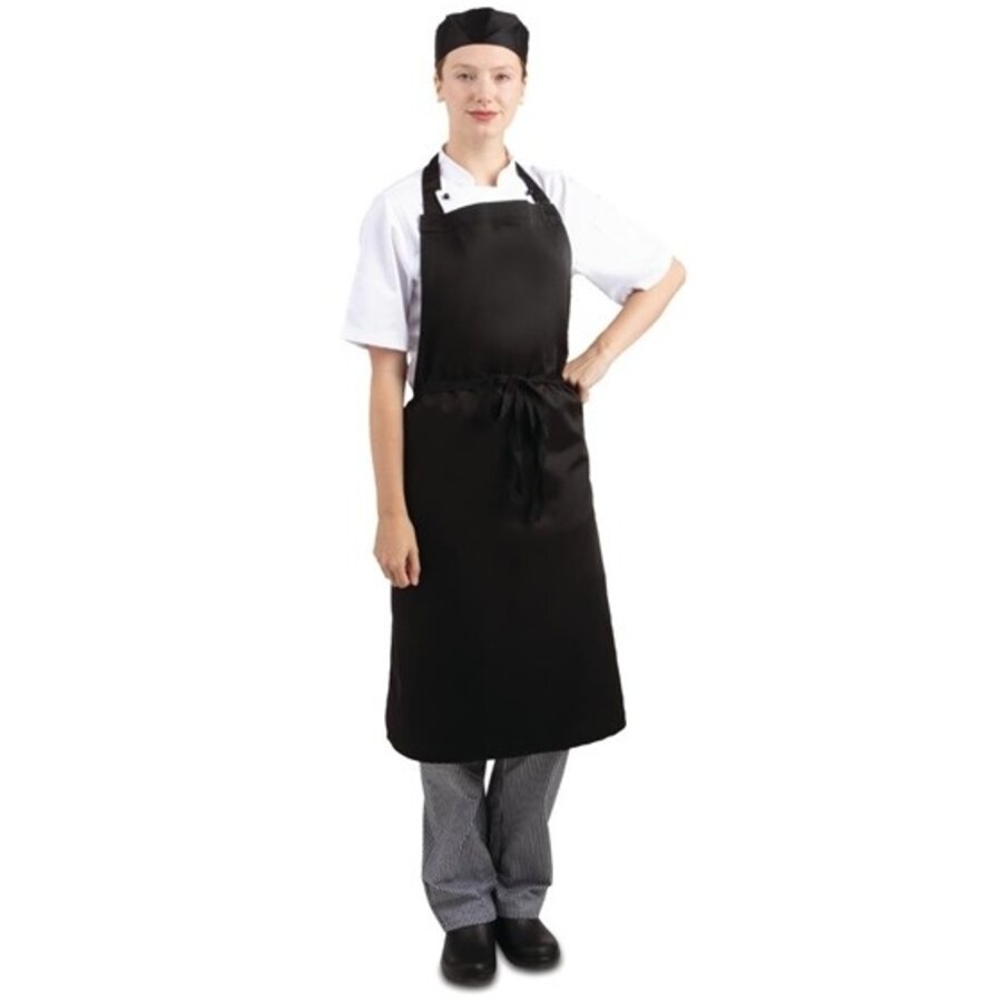Tablier dos nu polycoton noir 71,1(l)x96,5(l)cm