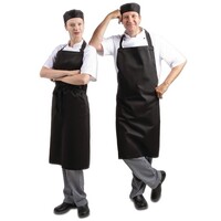 Tablier dos nu polycoton noir 71,1(l)x96,5(l)cm