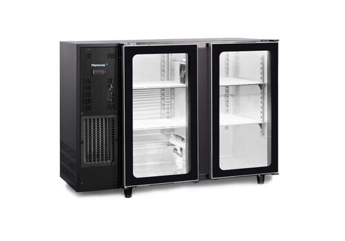  Marecos Refroidisseur de bouteilles noir avec 2 portes vitrées | Série Premium 