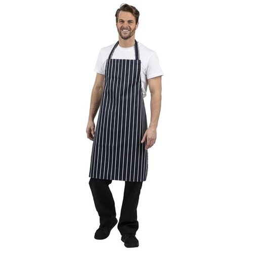  HorecaTraders Halfterschürze blau-weiß Polycotton 71,1(b)x96,5(l)cm 