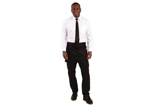  HorecaTraders Short apron black polycotton 37.3(l)x75(w)cm 