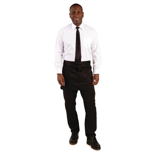  HorecaTraders Short apron black polycotton 37.3(l)x75(w)cm 