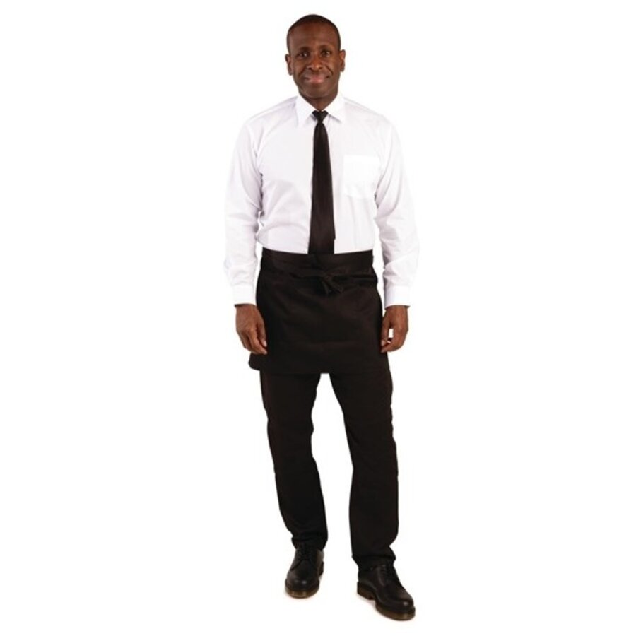 Kurze Schürze schwarz Polycotton 37,3(l)x75(b)cm
