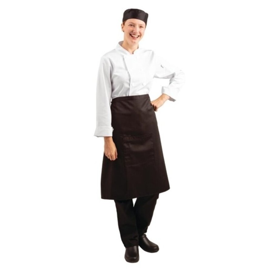 Standard bistro apron black polycotton 100(w)x70(l)cm