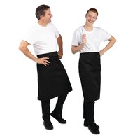Tablier de bistrot standard en polycoton noir 100(l)x70(l)cm