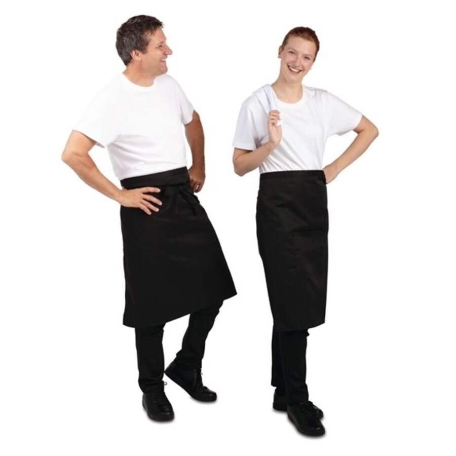 Standard bistro apron black polycotton 100(w)x70(l)cm