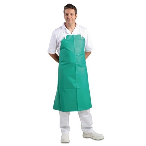  HorecaTraders Tablier licou en nylon PVC vert 91,4 (l) x 106,7 (l) cm 