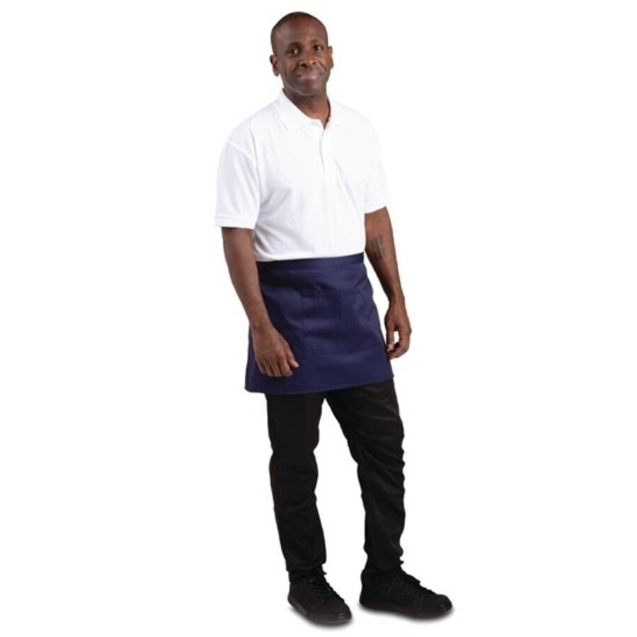 tablier court bleu foncé 37,5(l)x75(l)cm