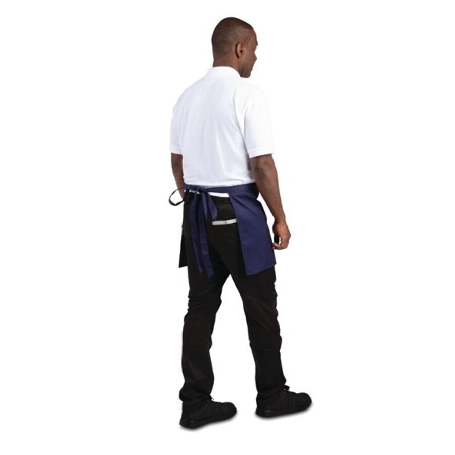 tablier court bleu foncé 37,5(l)x75(l)cm
