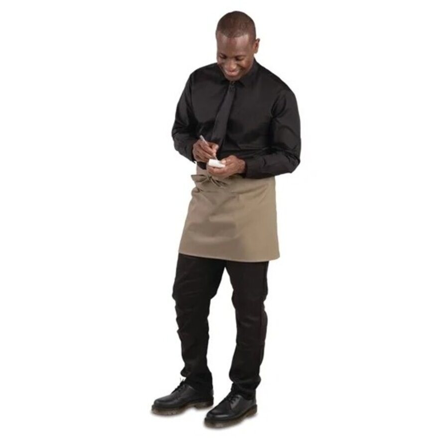 Short apron light brown 37.3(l)x75(w)cm