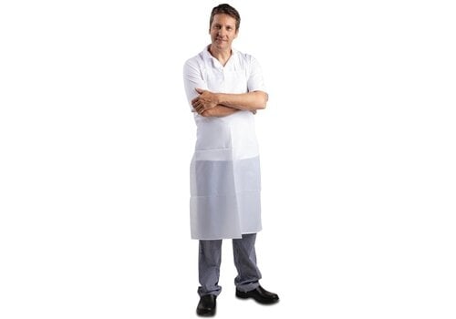  HorecaTraders Waterproof apron white 71.1 (w) x 101.6 (l) cm 