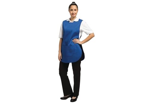  HorecaTraders Pinafore apron with pocket royal blue 