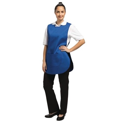  HorecaTraders Pinafore apron with pocket royal blue 