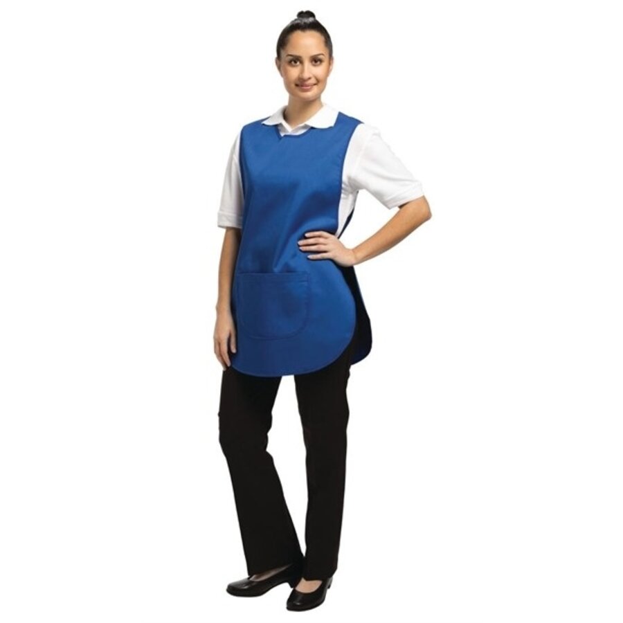 Pinafore apron with pocket royal blue