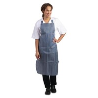 Tablier imperméable à rayures bleues et blanches 71,1 (l) x 101,6 (l) cm