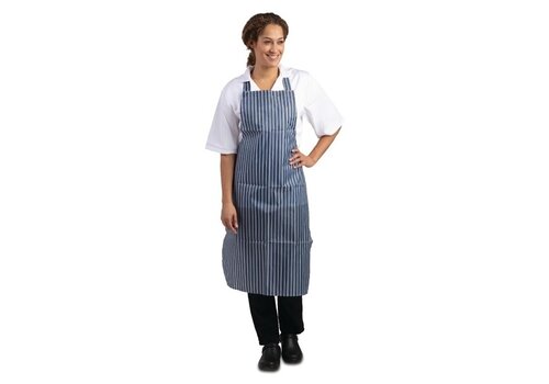  HorecaTraders Tablier imperméable à rayures bleues et blanches 71,1 (l) x 101,6 (l) cm 