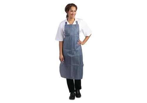  HorecaTraders Waterproof apron blue-white striped 71.1 (w) x 101.6 (l) cm 