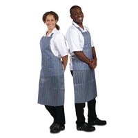 Waterproof apron blue-white striped 71.1 (w) x 101.6 (l) cm