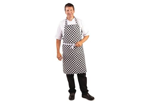  HorecaTraders Tablier à carreaux noirs et blancs 71,1(l)x96,5(l)cm 