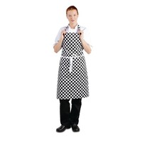 Apron black and white checked 71.1(w)x96.5(l)cm