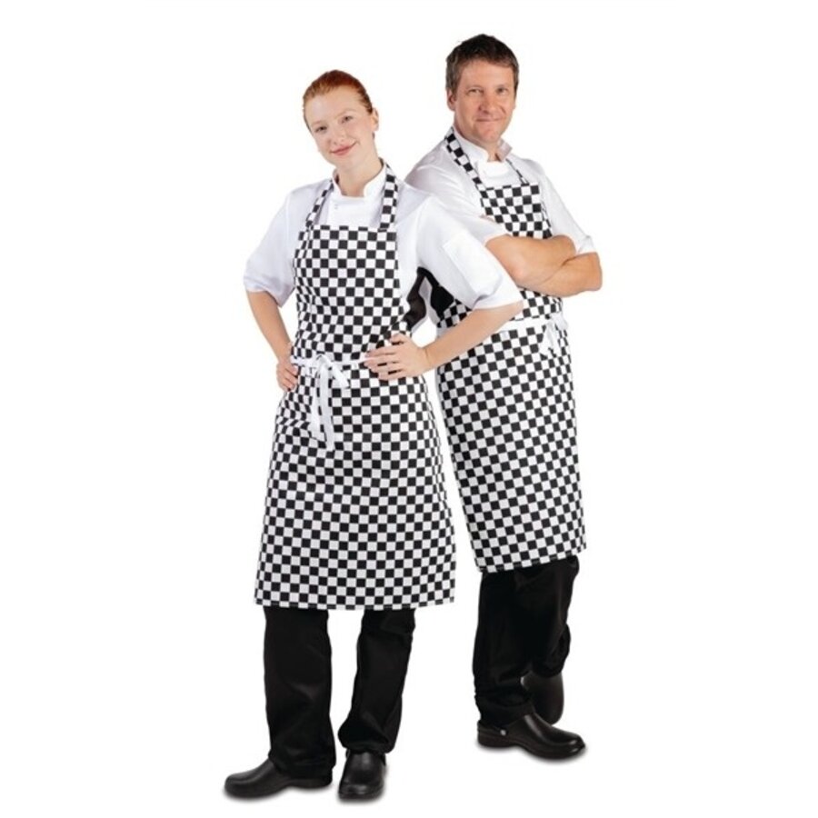 Apron black and white checked 71.1(w)x96.5(l)cm