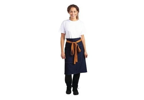  HorecaTraders Southside bistro apron blue denim 90x100cm 