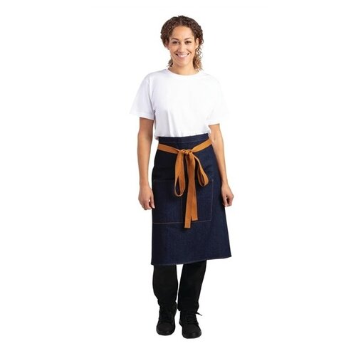  HorecaTraders Southside bistro apron blue denim 90x100cm 