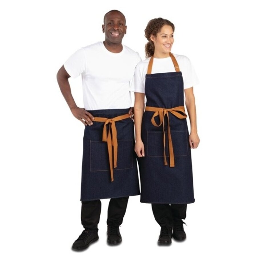 Tablier de bistro Southside bleu denim 90x100cm