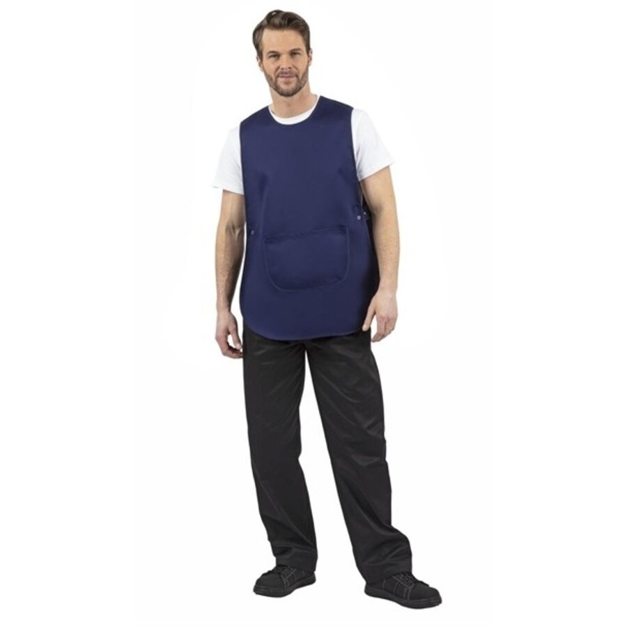 Apron with pocket navy blue