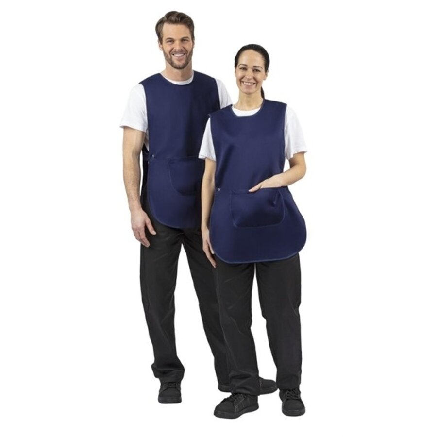 Apron with pocket navy blue