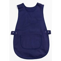 Pinafore apron with pocket, navy blue