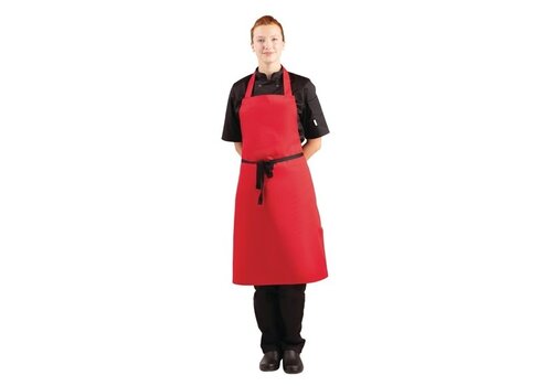  HorecaTraders Halter apron polyester-cotton red 